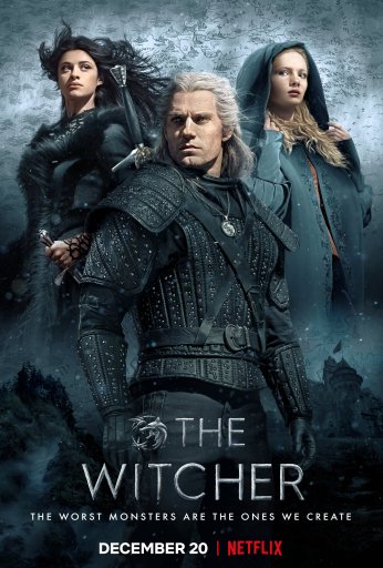 Poster for The Witcher showing the main characters